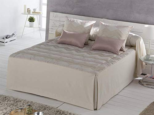 JVR Tejidos Colcha edredón Freya - Cama 135 cm - Color Rosa