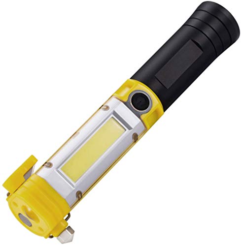 Multi Tool LED Work Light, Ledeak COB Portable 5 Light Modes Flashlight with Safety Hammer, Magnetic Base and Telescopic Magnet Rod, Inspection Light for Car Repair Household and Emergency Use