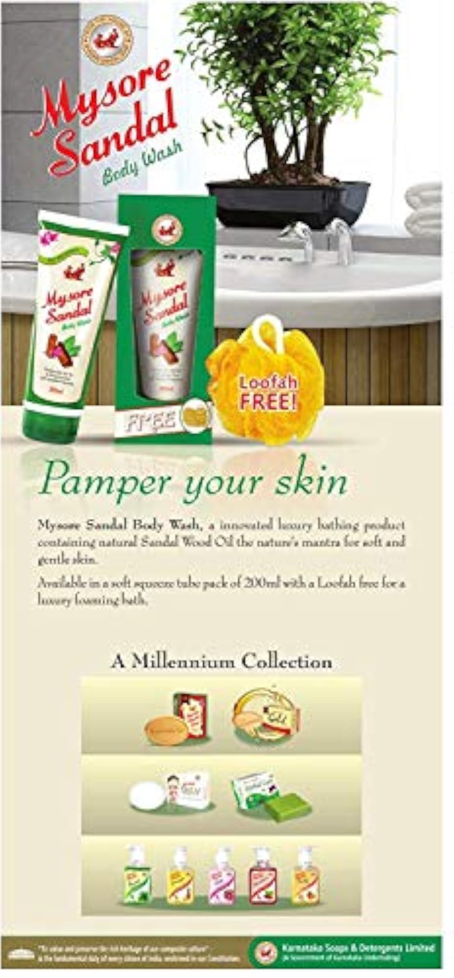 Body Wash with Free Loofah, 200 ml Pack Of 4