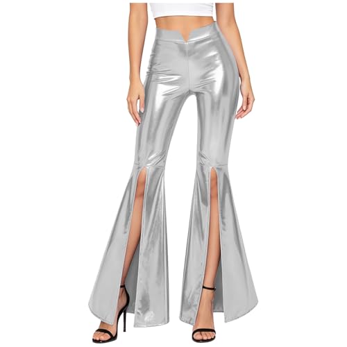 Pantalon pattes d'éléphant disco à volants et jambes ultra larges
