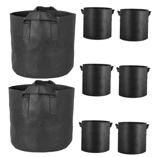 Happyyami 8pièces Sacs De Culture Tissu Non Tissé pour Légumes Et Pommes De Terre Sacs De Pépinière Portables pour Intérieur Et Extérieur
