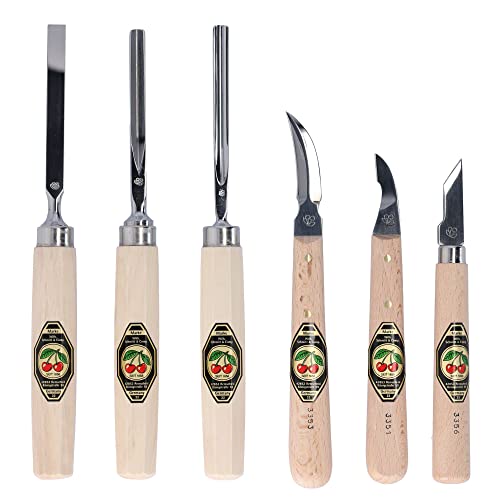 Two Cherries 515-3437 7-Piece Wood Carving Set in Wood Box - Thumbnail 4