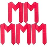 JELEUON 5 Pcs Unisex Adult Graduation Stole Plain Graduation Sash for Academic and Choral