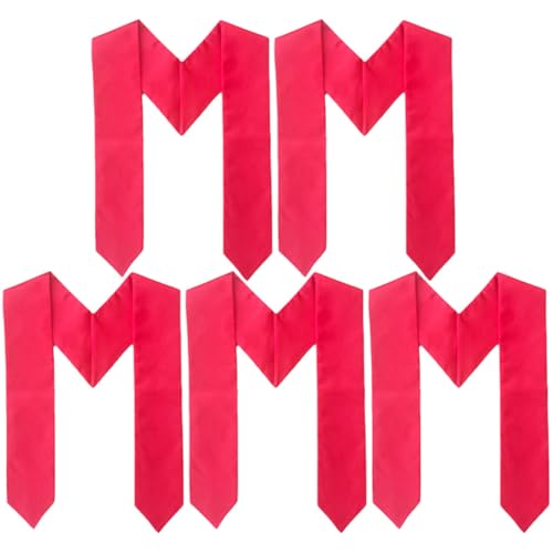 JELEUON 5 Pcs Unisex Adult Graduation Stole Plain Graduation Sash for Academic and Choral