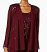 S.L. Fashions Women's 3 Piece Sequin Lace Dress with Chiffon Jacket, Fig, 10