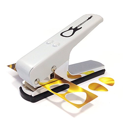 Pick-A-Palooza Diy Guitar Pick Punch Gift Pack - The Premium Guitar Pick Maker - Includes Leather Key Chain Pick Holder, 4 Pick Strips And A Pick File - White #TOP3