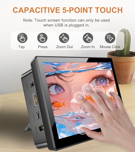 Image of Gallagher 7 Inch Touch Screen Monitor for Raspberry Pi,1920 * 1080 Touchscreen Display with Case 5 Point IPS Portable Touchscreen Monitor with HDMI Dual-Speaker for Raspberry Pi 4B /3B+ /3B /B+ Jetson