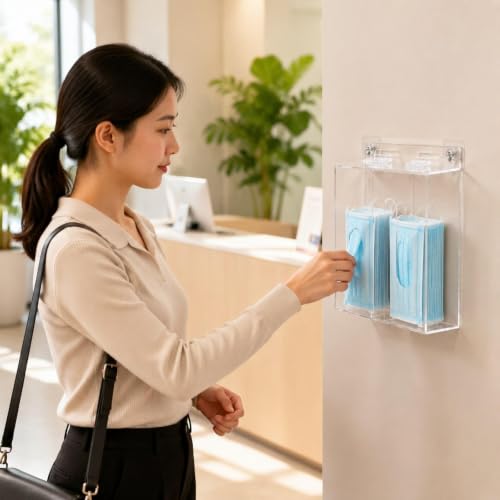 Dispensador de guantes de acrílico para pared: ordene cajas y guantes 5
