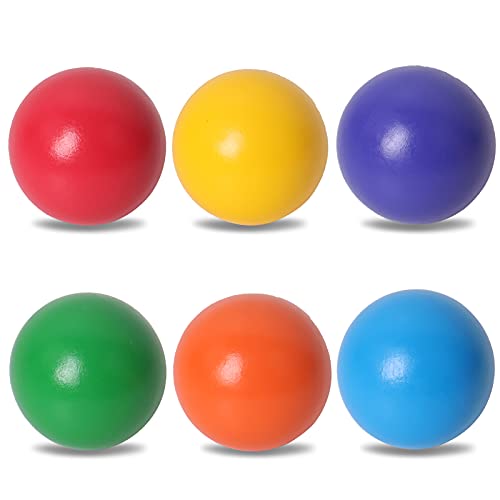 SHIERDU Wooden Rainbow Ball 6 Colorful Wooden Ball Toys Suitable for Toddlers and Babies to Grip Ball and Stacker Matching