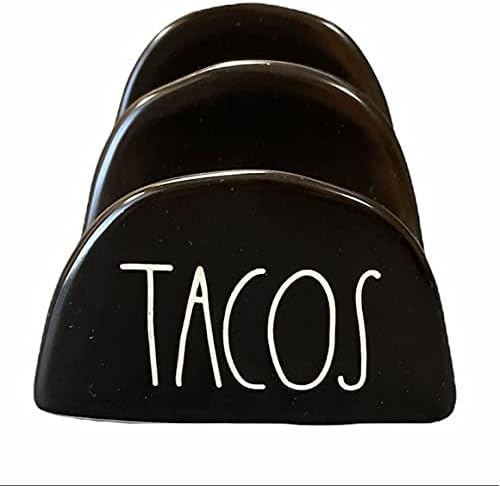 Rae Dunn Ceramic Black Tacos Holder Taco Night