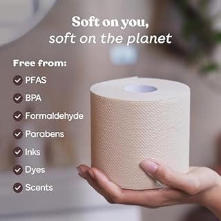 Betterway Unbleached Bamboo Toilet Paper Rolls - Eco-Friendly 3 Ply Toilet Tissue - 12 Long-Lasting Rolls - 360 Sheets/Roll - Organic, FSC Certified, Septic Safe TP - Lint-Free, PFAS-Free Bath Tissue