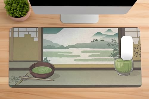 Image of Ancient Tea Premium Desk Mat | Anti-Skid | Anti-Slip | 80 x 30 cm | Laptop Mat for Work from Home /Office /Gaming- Extended Mouse pad and Keyboard Desk mat