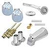 Complete Shower Repair Replacement Kit for Hot and Cold Shower Systems, 2 Hot and Cold Valves, For Remodeling Verve Handles, Easy Installation, Durable Construction, Polished Chrome