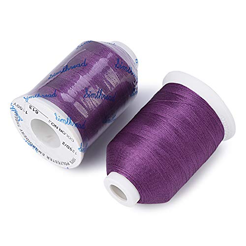 Simthread 6 Purple Polyester Machine Embroidery Threads 1000M(1100Yards) For Brother Babylock Janome Pfaff Singer Bernina Home Embroidery And Sewing Machines (Voilet Purple) #TOP2