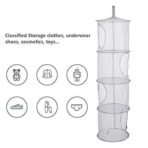 LQKYWNA Rete portaoggetti sospesa con 4 scomparti