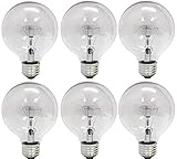 GE 12980-6 40 Watt Globe G25 Light Bulb, Crystal Clear, 18-Pack