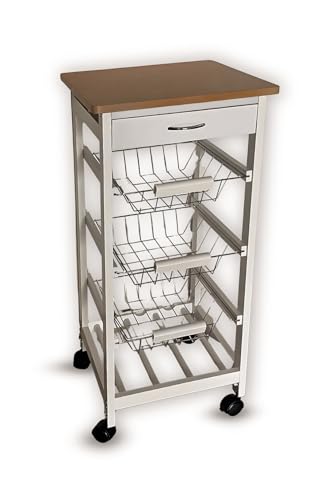 HYGRAD BUILT TO SURVIVE Wooden Kitchen Rolling Island Trolley, 3