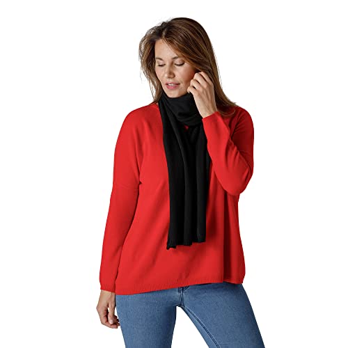 Bufanda de cachemira pura GC para hombre y mujer chal negro de invierno 30x180 cm