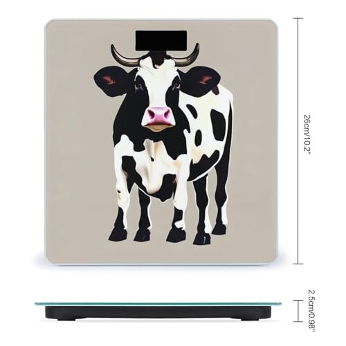 Báscula digital de baño Cow Black Spot de vidrio templado miniatura 2