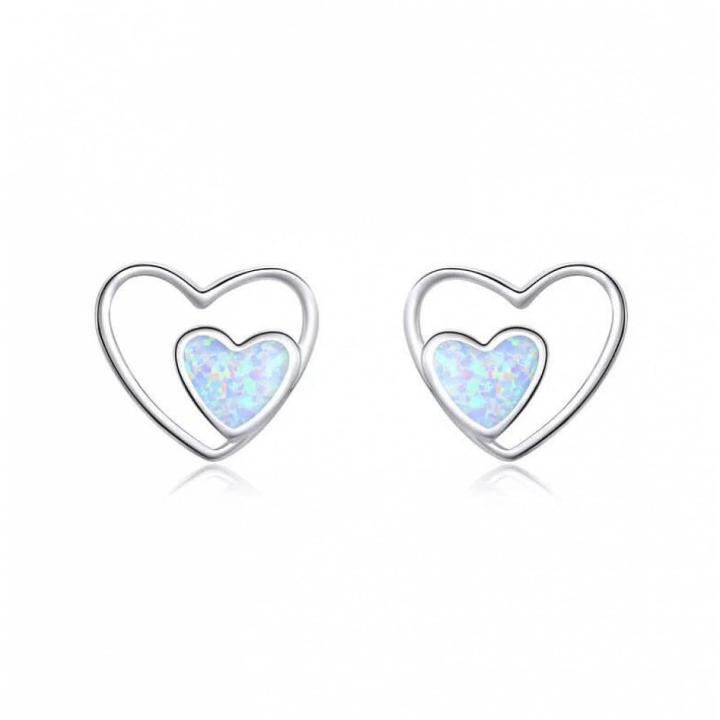 Boucles d'oreilles à tige pour femmes avec motif amour chic - 5