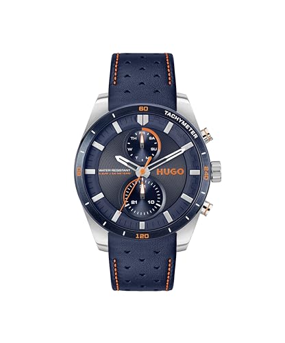 Reviews de Reloj Hugo Boss favoritos de las personas. 42 HUGO #Fast - Reloj multifunción de Cuarzo 3H para Hombre, Acero Inoxidable, Resistente al Agua hasta 5 ATM/50 Metros, Reloj Elegante y Deportivo, Regalo para él, 44 mm, Azul