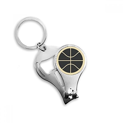 Basketball Sport Simple Geometry Pattern Nail Nipper Ring Key Chain Bottle Opener Clipper