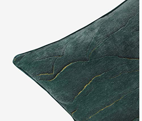 Fundas de Cojín Decorativa Sofá de Jacquard con Textura de Oro Decorado con Fundas de Almohada Cuadradas Verde 60x60cm (no Incluye Relleno)