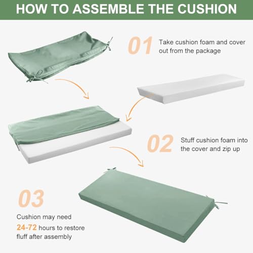 Coussin de banc lavable et déhoussable bleu Cush 60x60 - 7