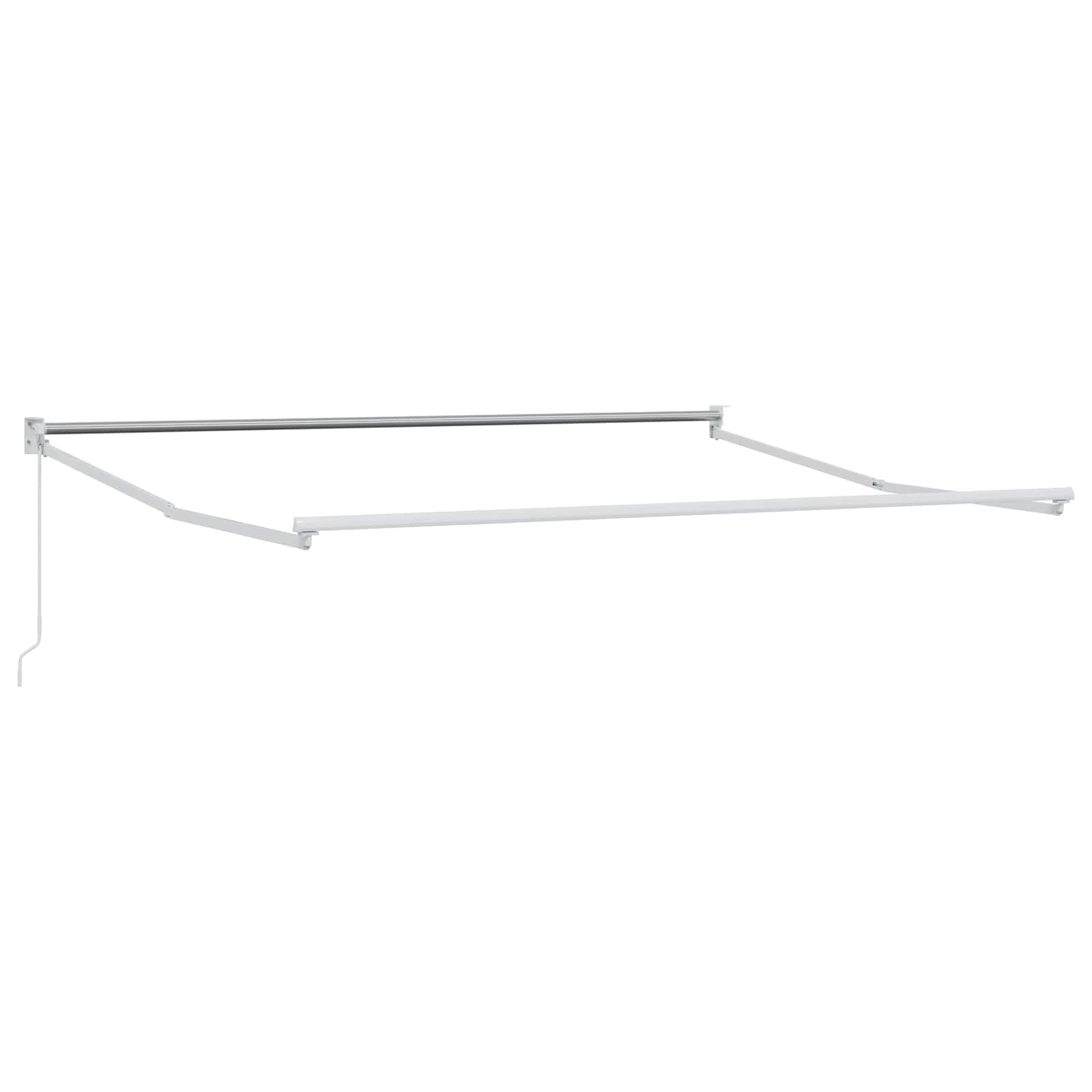 Tenda da sole estensibile con manovella, 3,5 x 2,5 m, grigio chiaro, bianco | Pratica protezione solare per terrazza e giardino. Robusto telaio in alluminio con manovella per montaggio a parete.