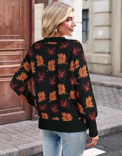 Womens Striped Sweater Long Sleeve Crew Neck Color Block Knitted Casual Pullover Sweater4