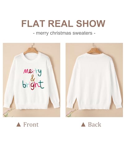 Image of SELINK Women's Holiday Sweater Crew Neck Print Casual Long Sleeve Pullover