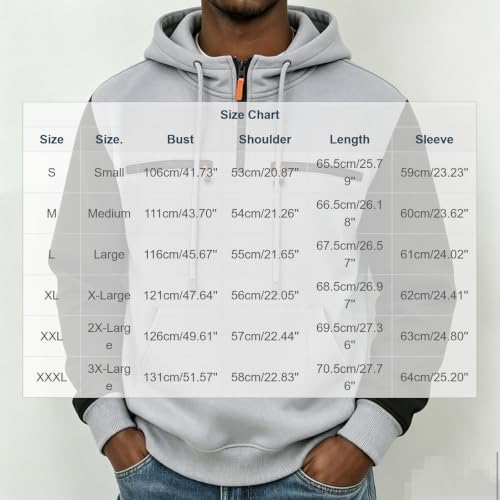 Men's Color Block Half Zip Drawstring Tactical Hoodie With Zipper Pockets - image 4