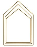 Rayher Metallformen Haus, gold, sortiert, Box 3 Stück, je 1x 19 cm, 23 cm, 27,5 cm, Metallringe, Drahtformen zum Basteln, für Wickeltechnik, Floristik, Makramee Ring, 25223616