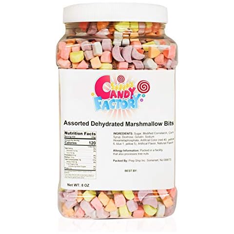 Sarah's Candy Factory Assorted Dehydrated Marshmallow Bits in Jar, 8 Oz Cover