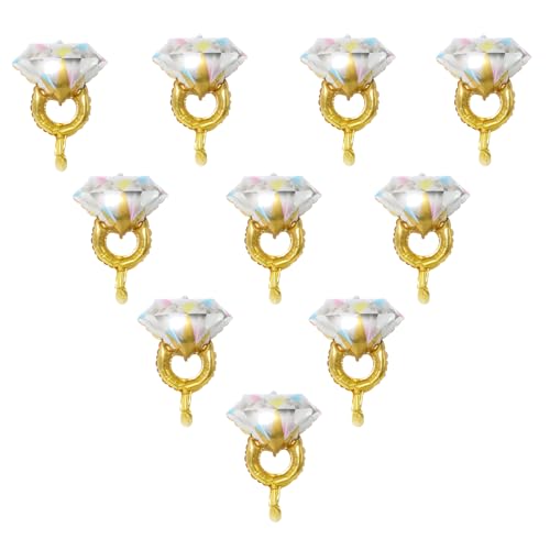 Image of 10Pcs Mini Diamond Ring Balloon Engagement and Anniversary Wedding Supplies