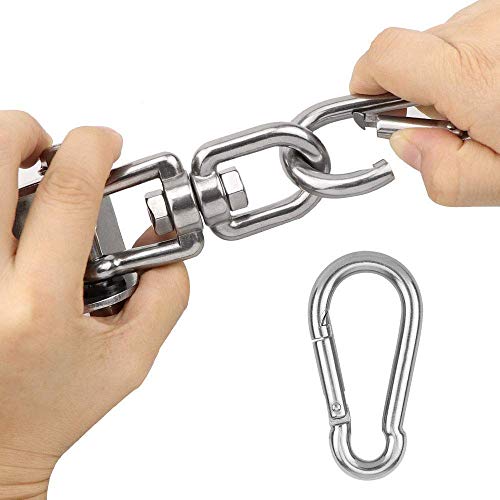 HOUSON 2PCS Heavy Duty Swing Hangers 360°Rotate Hooks for Hanging 304 Stainless Steel Swivel Hammock Hooks Swing Hook for Ceiling Wooden Porch Gym Yoga Suspension Hooks Swing kit With 450 kg Capacity - Image 4