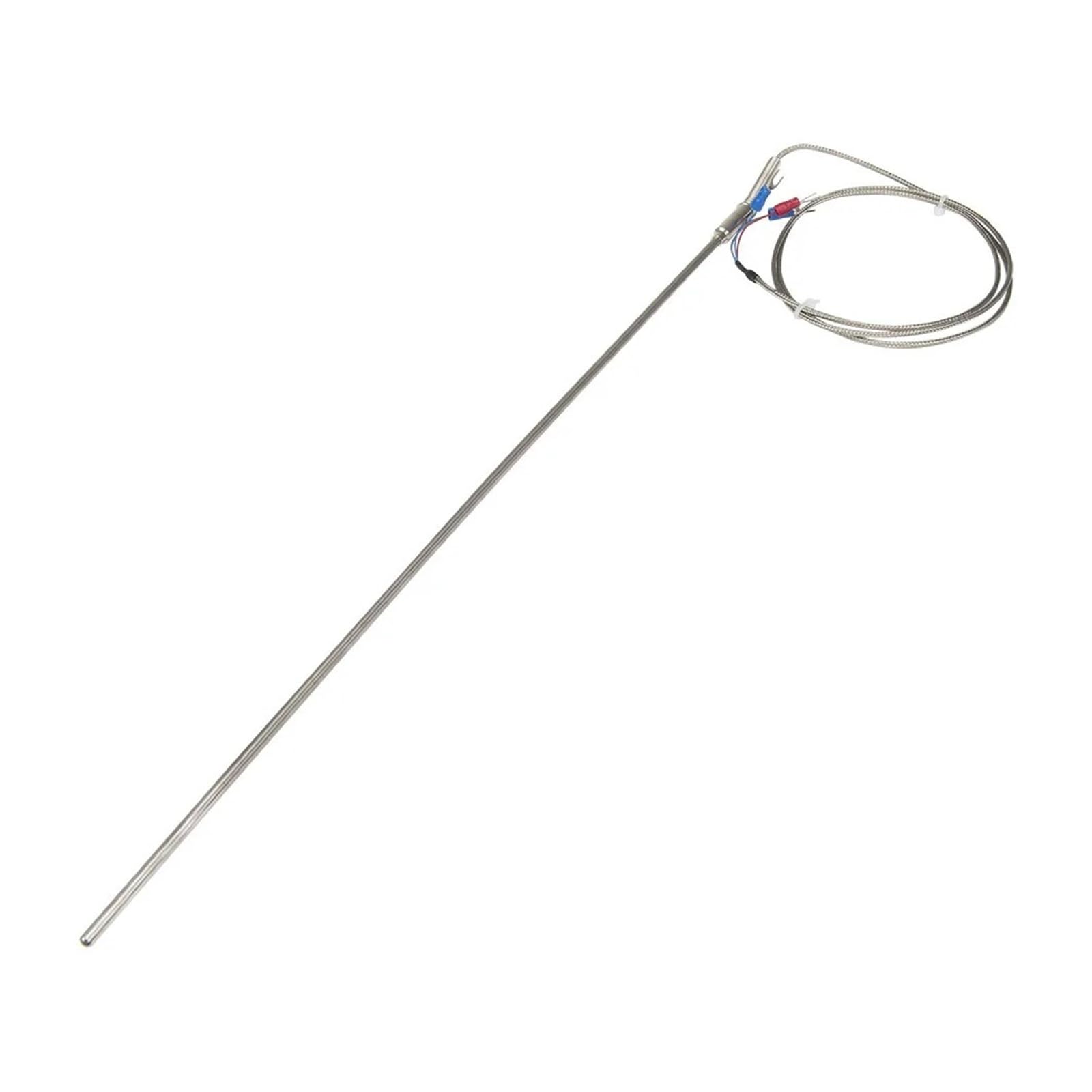 Sensor de temperatura FTARP08 PT100 RTD, cable trenzado metal 1 m, sonda flexible 400 mm, pieza(B 6mm diameter)