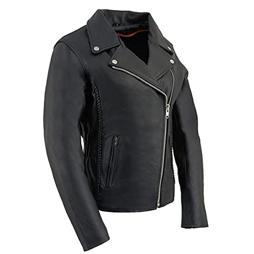 Image of Milwaukee Leather Women's Classic Premium Leather Motorcycle MC Style Riding Jacket