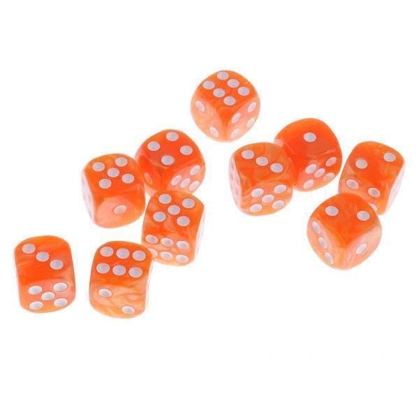 UJEAVETTE Toy 3x10 Pieces Plastic 6-Sided Digital Dice D6 for Party Bar Table Game Orange Accessories & Dice-image-24