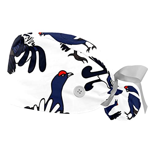Casquettes de travail ajustables JDEZ avec motif oiseau