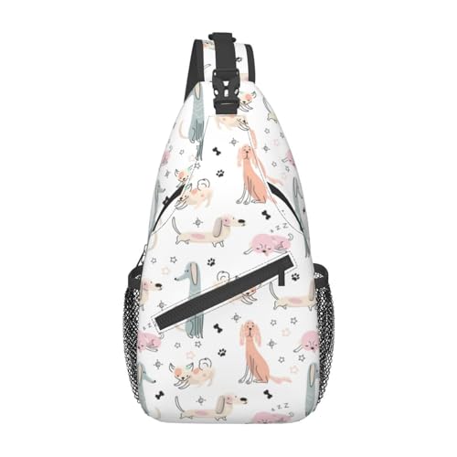 Cute Dog Crossbody Bag Dog Shoulder Bag Backpack Cute Sling Bag Chest Casual Daypack Animal Bag for Outdoor