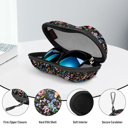 Image of FINTIE Sunglasses Case, Hard EVA Shell Shockproof Sport Glasses Case with Metal Carabiner Travel Zipper Eyeglasses Holder