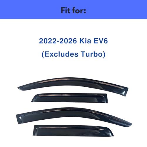 Image of IG Window Visors Fit for 2022-2026 Kia EV6, Out-Channel Rain Guards Vent Wind Deflectors 4PC, Car Accessories for 22-26 Kia EV6 (Excludes Turbo)