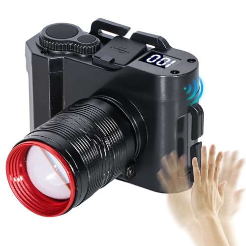 Linterna frontal LED con cabezal ajustable y 5 modos de luz telescópica para camping