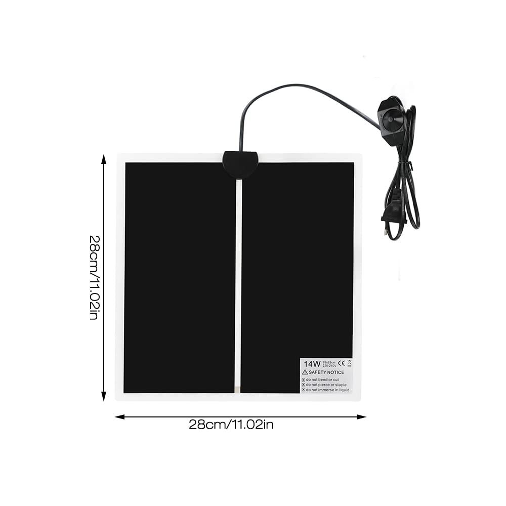 Manta Termica Reptiles Ajustable, 14W Manta Termica Terrario con Control de Temperatura Reptil Heat Mat para Reptiles Tortuga Serpientes Lagarto Araña Geckos (28 * 28cm)