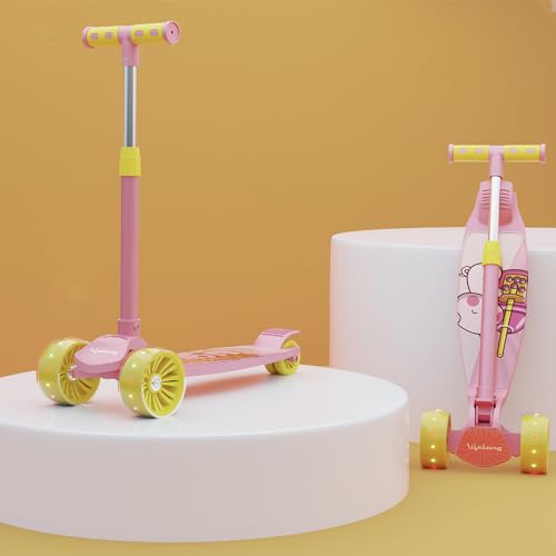 Lifelong Scooter for Kids 3+ Years - Foldable Kids Scooter with Led Wheels & Adjustable Height - Kick Scooter Capacity 50Kg- Baby Scooter Toys for 3+ Year Old Boy & Girl - Skate Scooter,Pink & Yellow (B0D1C2GKGK) Amazon Price History, Amazon Price Tracker
