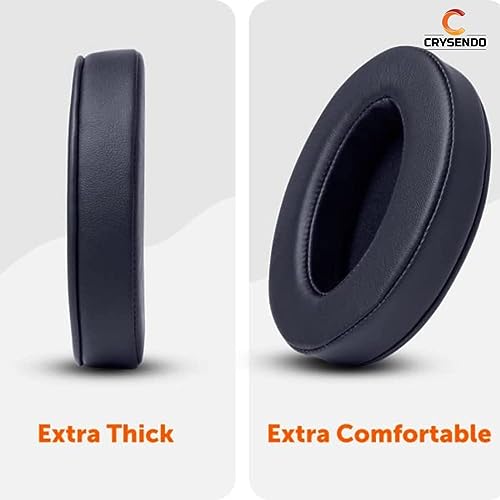 Image of Crysendo Headphone Cushion Compatible with Z-EBRONICS Zeb-Duke Headset Replacement Ear Cushion | Earpads for Headphones, Soft Protein Leather, Superior Noise Isolation Memory Foam- (Black)