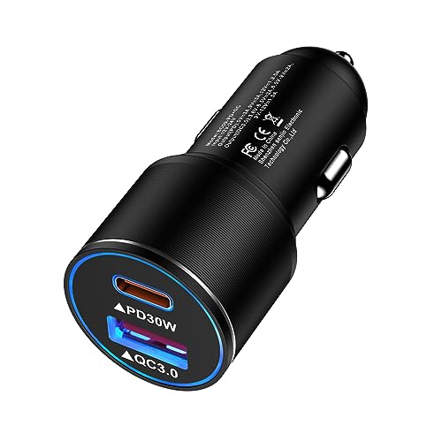 48W USB C Car Charger, All Metal 12V USB Outlet PD & QC 3.0 Fast Charge iPhone Car Charger Adapter Type C Flush Fit Car Plug for iPhone 16e 16 15 14 13 12 11 Pro Max SE XR,Samsung S25 S24 S23 S22 A54