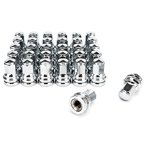 Image of 32PCS M14x1.5 Lug Nuts Fit for 2017-2024 Ford F250 F350 Super Duty Replace HCPZ-1012-A HCPZ-1012-B - Wheel Accessories Parts Set (Chrome)
