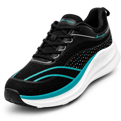 Image of Allen Cooper Men Running Shoes Lightweight Lace-Up Sports Walking Shoes with Cushioned Memory Foam
